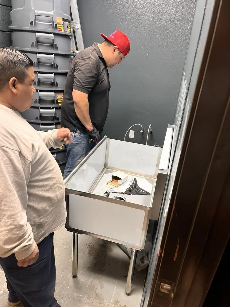 Commercial plumbing and sink installation in Longstreet